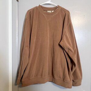 L.L. Bean Men's Fleece Light Brown Pullover Crewneck Size L-Tall
